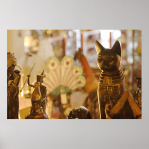 Affiche Acheter la fenêtre avec sculpture de chat