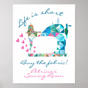 Affiche Acheter La Machine À Coudre Tissu Patchwork