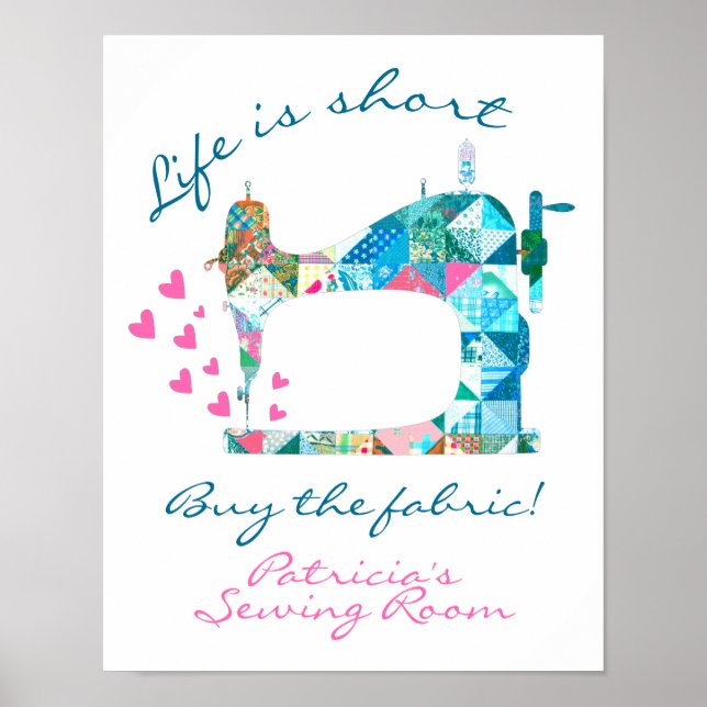 Affiche Acheter La Machine À Coudre Tissu Patchwork (Devant)