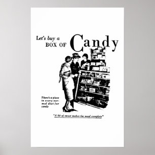 Affiche Achetons une boîte de bonbons publicité 1930
