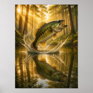 Affiche Achigan à grande bouche de la forêt dorée