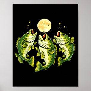 Affiche Achigan hurle à la lune achigan à grande bouche