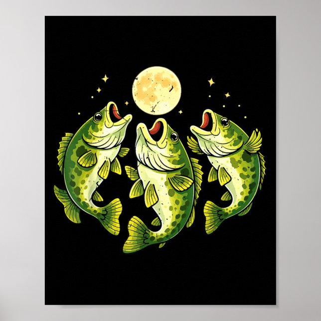 Affiche Achigan hurle à la lune achigan à grande bouche (Devant)