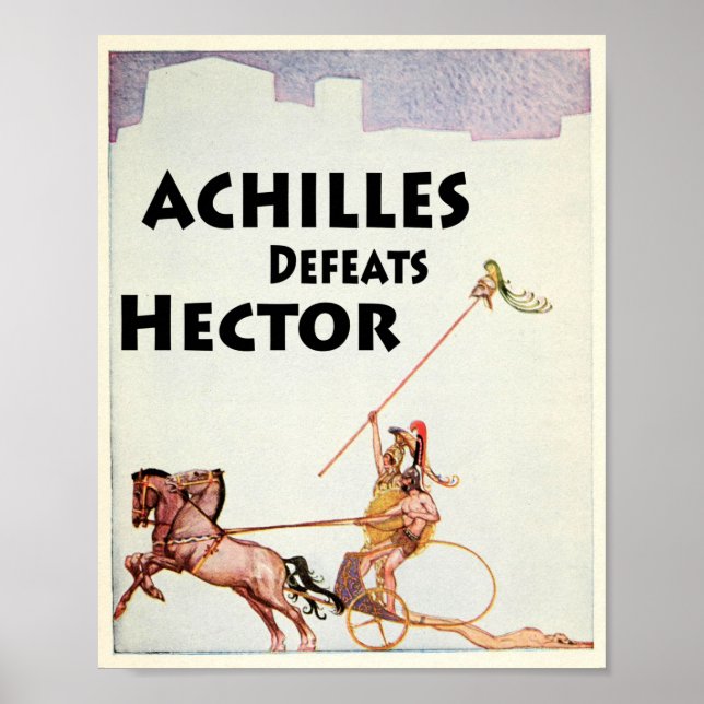 Affiche Achilles tue Hector dans l'Illustration Illiade (Devant)