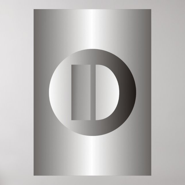 Affiche Acier poli "D" (Devant)
