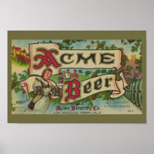Affiche Acme Breer Company Vintage Bière Étiquette Imprime