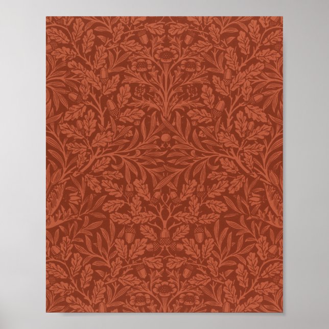Affiche Acorns et feuilles de chêne par William Morris (Devant)