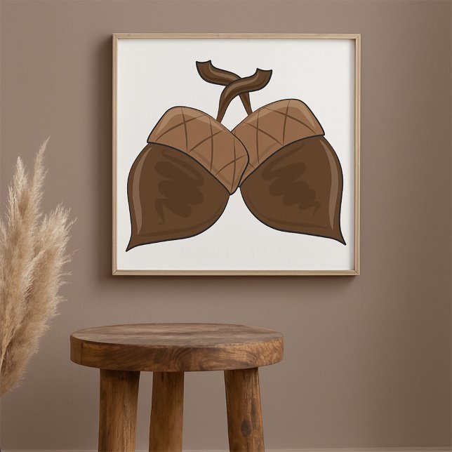 Affiche Acorns Rustique Forêt d'automne Nature (Créateur téléchargé)