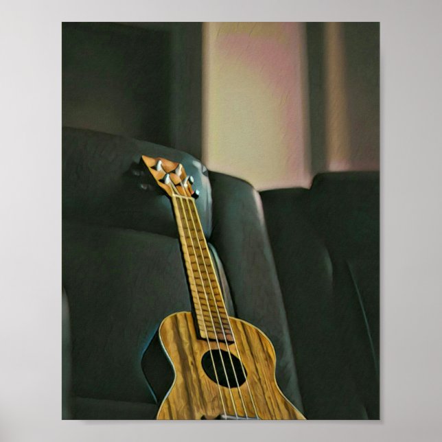 Affiche acoustic bass electric guitar gift (Devant)