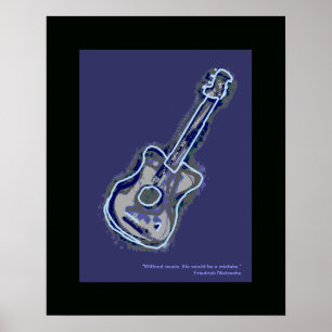 Affiche acoustic guitar music art decor