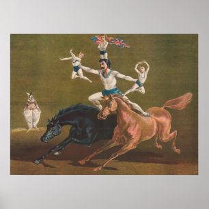 Affiche acrobates à cheval.