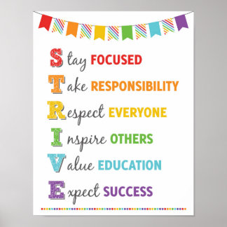 Affiche Acronyme STRIVE - Croissance en classe