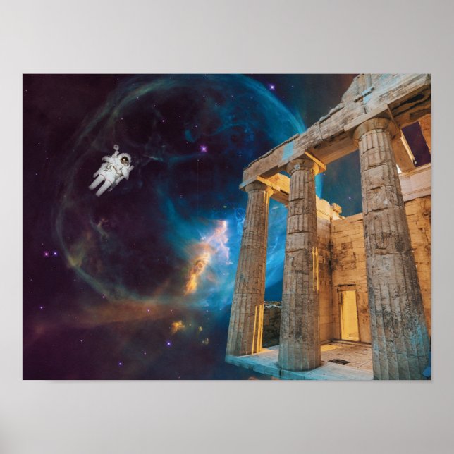 Affiche Acropole du Parthénon La Grèce rencontre l'espace (Devant)