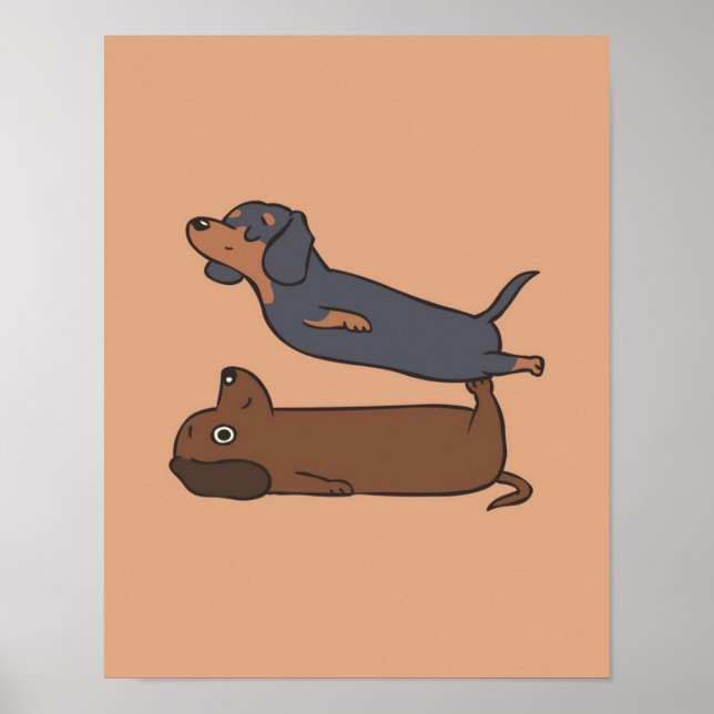 Affiche Acroyoga Dachshund | Dachshund Lover Cadeau (Devant)