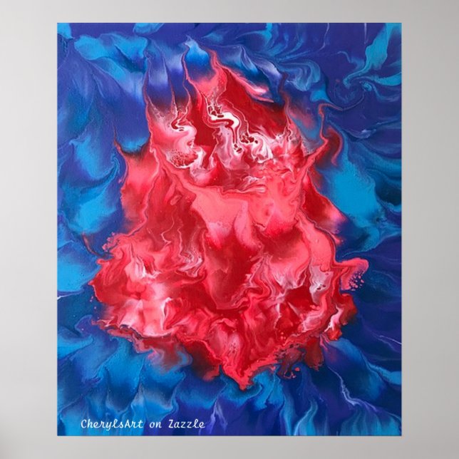 Affiche Acrylic Paint Pour Lava Design CherylsArt (Devant)