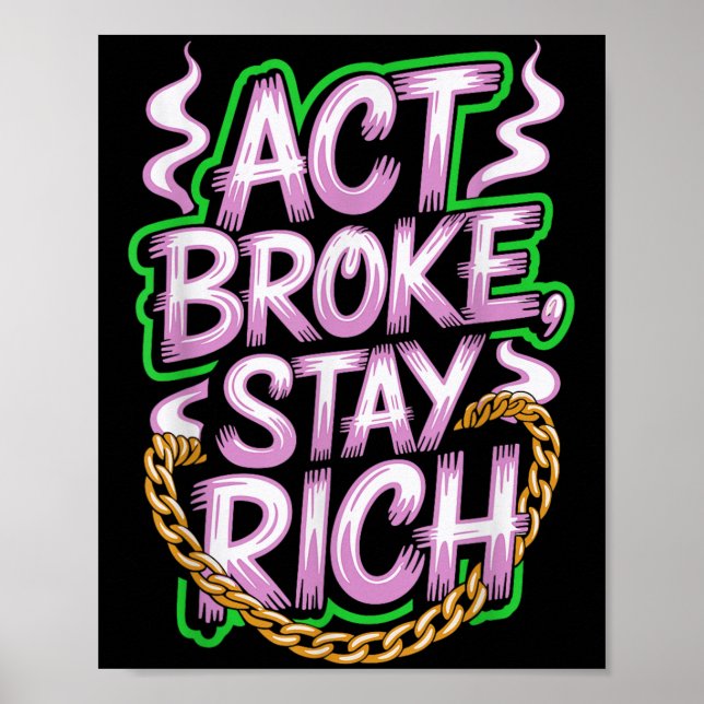 Affiche Act Broyer Rester Riche Argent Mindset Citation Hu (Devant)