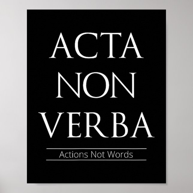 Affiche Acta Non Verba, Actions Pas Mots (Devant)