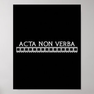 Affiche Acta Non Verba Actions Pas Mots Motivation Latino