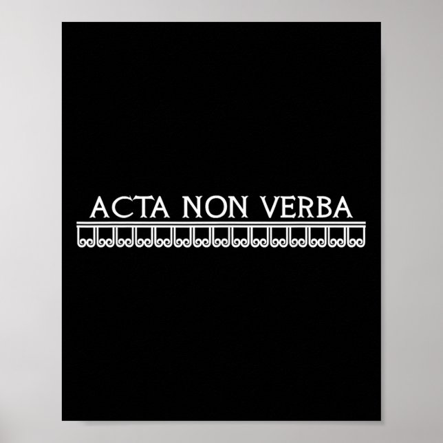 Affiche Acta Non Verba Actions Pas Mots Motivation Latino (Devant)