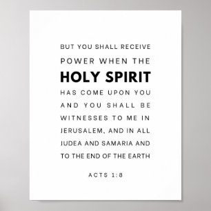 Affiche Actes 1:8 verset biblique