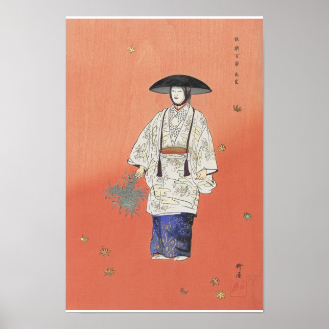 Affiche Acteur dans la pièce Noh Hanagatami 1926 (Devant)