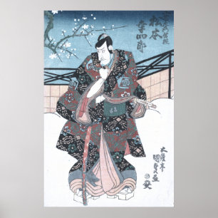 Affiche Acteur japonais Ukiyo-e Winter Kabuki par Kunisada