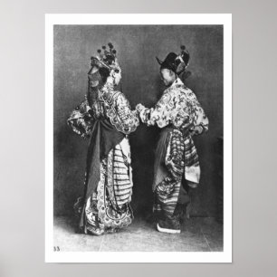 Affiche Acteurs chinois de derrière, vers 1870 (photo b/w)