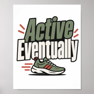 Affiche Actif Éventuellement Cadeau Drôle de Fitness