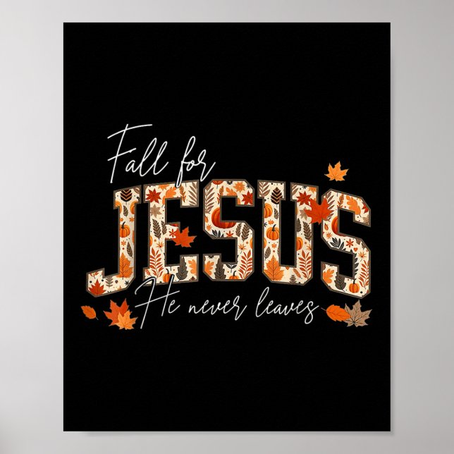 Affiche Action de grâce chrétienne d'automne pour Jésus Il (Devant)