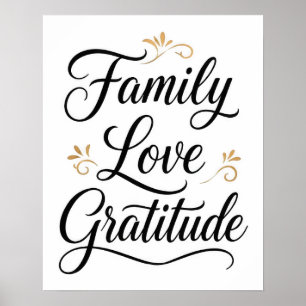 Affiche Action de grâce Famille Gratitude