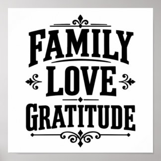 Affiche Action de grâce pour la gratitude familiale