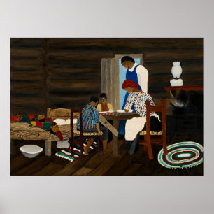 Affiche Action de grâce/Prière de famille - Horace Pippin