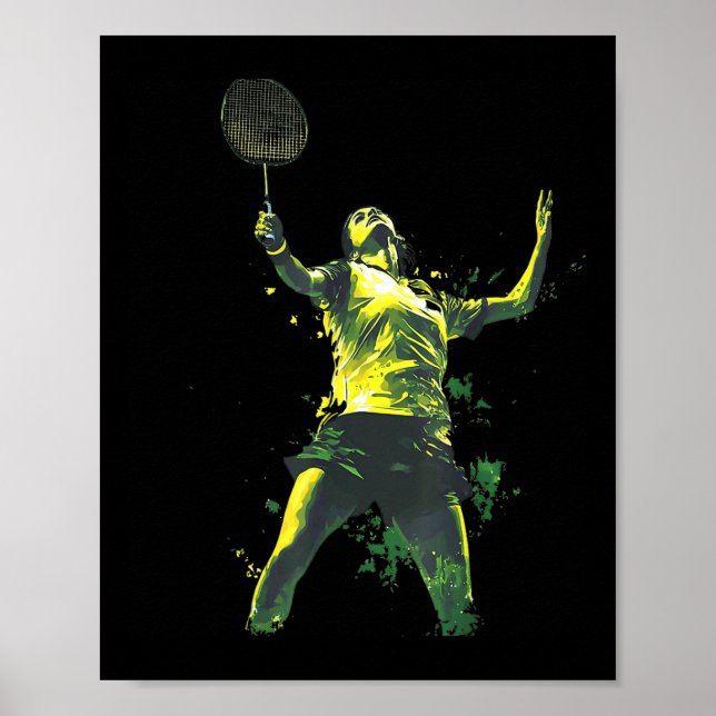 Affiche Action-packed Woman Playing Badminton  (Devant)