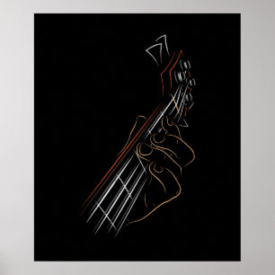 Affiche Active Bass Guitar Rock Music Graphisme Guitar Pla
