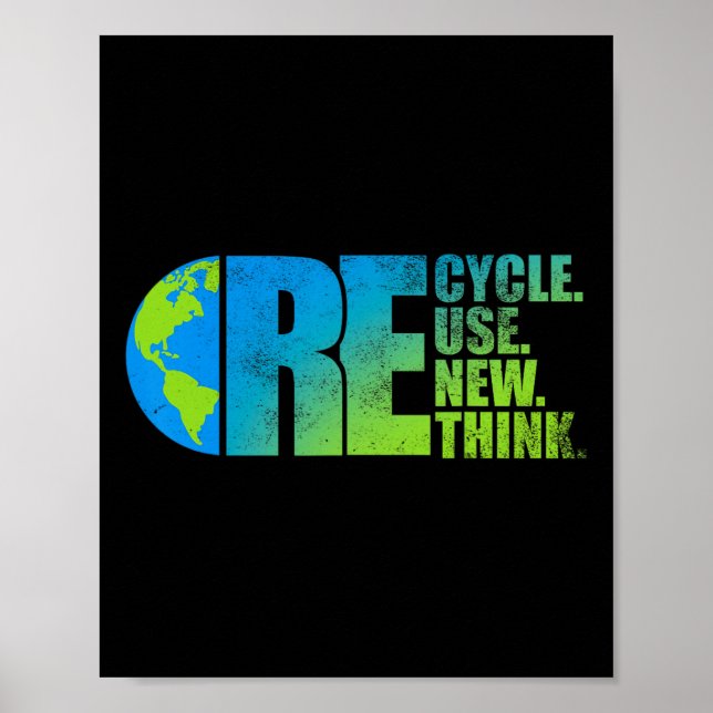 Affiche Activisme de l'environnement Recycler Réutiliser R (Devant)