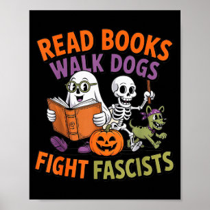 Affiche Activiste drôle d'Halloween Lit des livres Promène