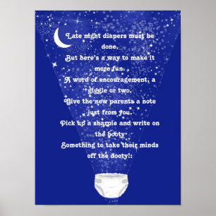 Affiche Activité du Baby shower de couches de la couche Co