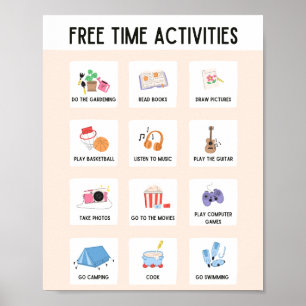 Affiche Activités à temps libre Éducation scolaire