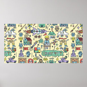 Affiche Activités de créativité Drôle Drôle Dodle jeu de d