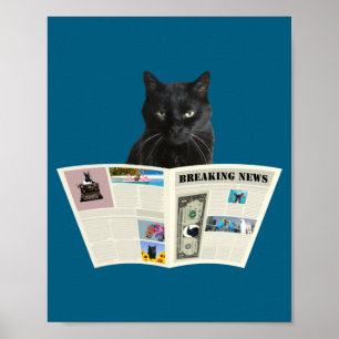 Affiche Actualités en direct du journal Chat noir au journ