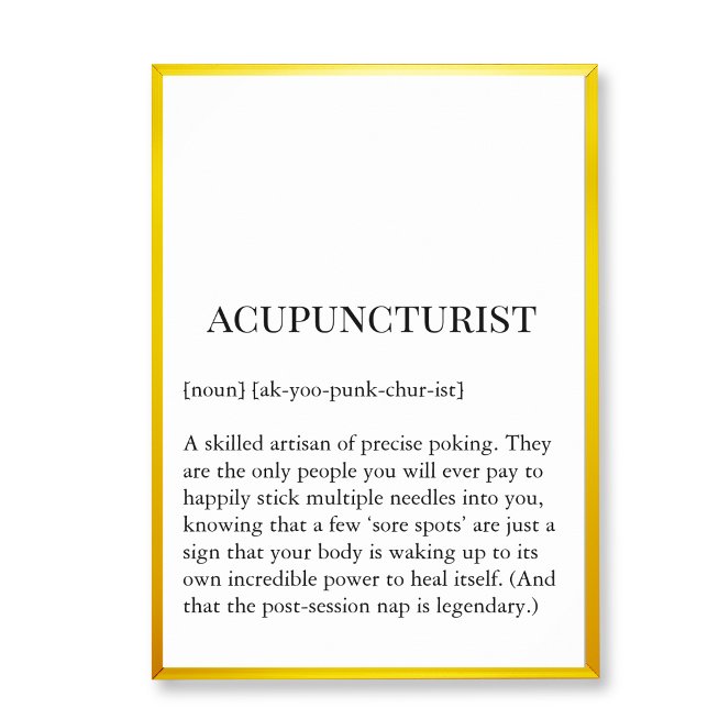 Affiche Acupuncture Sore Spot Wall Art Acupuncturist chart (Acupucture clinic wall decor art,  acupuncture wall chart)