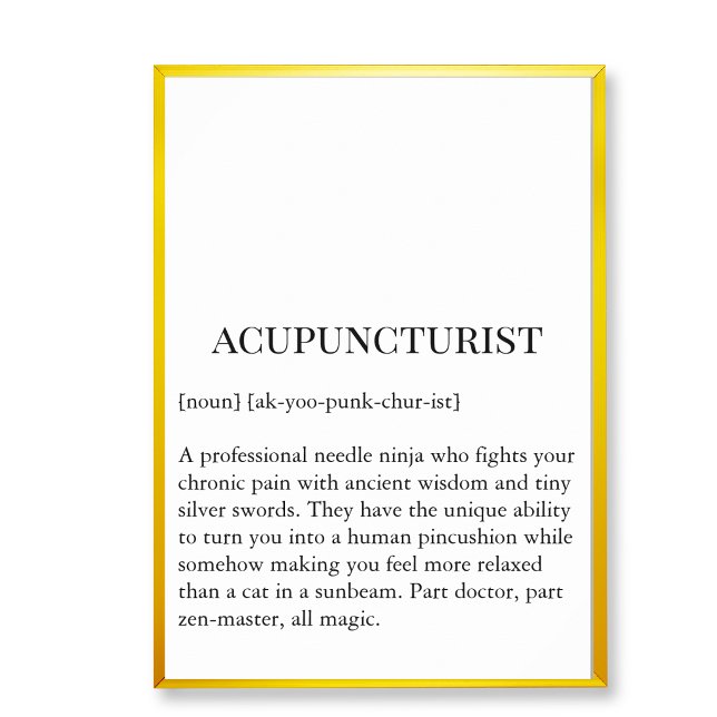 Affiche Acupuncturist Needle Ninja Wall Art Clinic chart (Acupucture clinic wall decor art,  acupuncture wall chart)