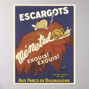 Affiche Ad vintage Escargot Mementrel