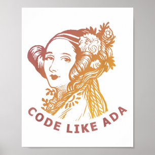 Affiche Ada Lovelace Aube Dégradé Code Comme Ada