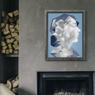 Affiche Ada Lovelace Portrait Abstrait - Moteur analytique