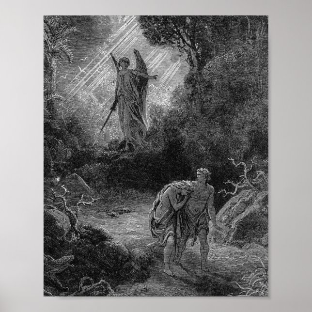 Affiche Adam And Eve Driven Out Of Eden - Gustave Dore (Devant)