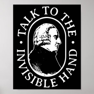 Affiche Adam Smith parle à la main invisible Économie Te