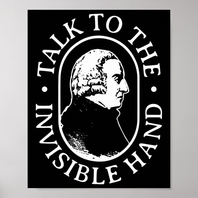 Affiche Adam Smith parle à la main invisible Économie Te (Devant)