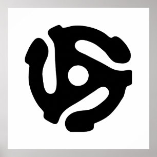 Affiche Adaptateur vinyle de 7 pouces 45 tr/min insérez l'