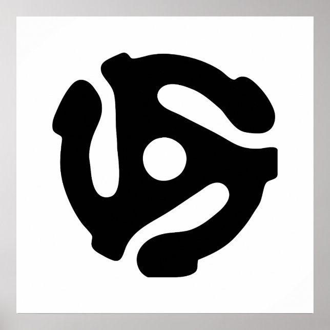 Affiche Adaptateur vinyle de 7 pouces 45 tr/min insérez l' (Devant)